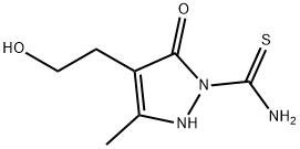 4-(2-HYDROXYETHYL)-3-METHYL-5-OXO-2,5-DIHYDRO-1H-PYRAZOLE-1-CARBOTHIOAMIDE Struktur