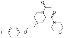 4-((1-ACETYL-4-[2-(4-FLUOROPHENOXY)ETHYL]PIPERAZIN-2-YL)CARBONYL)MORPHOLINE Struktur