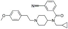 3-CYANO-N-(CYCLOPROPYLMETHYL)-N-(1-[2-(4-METHOXYPHENYL)ETHYL]PIPERIDIN-4-YL)BENZAMIDE Struktur