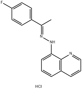 8-(2-[(E)-1-(4-FLUOROPHENYL)ETHYLIDENE]HYDRAZINO)QUINOLINIUM CHLORIDE Struktur