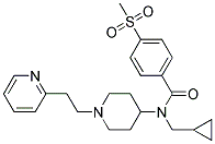 N-(CYCLOPROPYLMETHYL)-4-(METHYLSULFONYL)-N-[1-(2-PYRIDIN-2-YLETHYL)PIPERIDIN-4-YL]BENZAMIDE Struktur