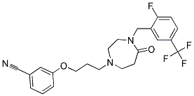 3-(3-(4-[2-FLUORO-5-(TRIFLUOROMETHYL)BENZYL]-5-OXO-1,4-DIAZEPAN-1-YL)PROPOXY)BENZONITRILE Struktur