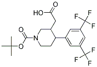 N-BOC-4-(3,5-BIS-TRIFLUOROMETHYLPHENYL)-PIPERIDINE-3-ACETIC ACID Struktur