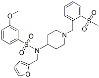 N-(2-FURYLMETHYL)-3-METHOXY-N-(1-[2-(METHYLSULFONYL)BENZYL]PIPERIDIN-4-YL)BENZENESULFONAMIDE Struktur