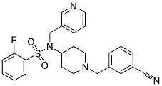 N-[1-(3-CYANOBENZYL)PIPERIDIN-4-YL]-2-FLUORO-N-(PYRIDIN-3-YLMETHYL)BENZENESULFONAMIDE Struktur