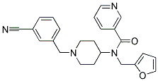 N-[1-(3-CYANOBENZYL)PIPERIDIN-4-YL]-N-(2-FURYLMETHYL)NICOTINAMIDE Struktur