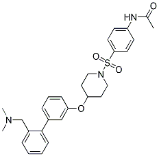 N-(4-([4-((2'-[(DIMETHYLAMINO)METHYL]BIPHENYL-3-YL)OXY)PIPERIDIN-1-YL]SULFONYL)PHENYL)ACETAMIDE Struktur