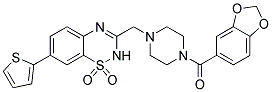 3-([4-(1,3-BENZODIOXOL-5-YLCARBONYL)PIPERAZIN-1-YL]METHYL)-7-(2-THIENYL)-2H-1,2,4-BENZOTHIADIAZINE 1,1-DIOXIDE Struktur