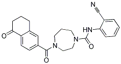 N-(2-CYANOPHENYL)-4-[(5-OXO-5,6,7,8-TETRAHYDRONAPHTHALEN-2-YL)CARBONYL]-1,4-DIAZEPANE-1-CARBOXAMIDE Struktur