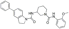 N-(1-([(2-METHOXYPHENYL)AMINO]CARBONYL)PIPERIDIN-3-YL)-5-PHENYLINDOLINE-1-CARBOXAMIDE Struktur