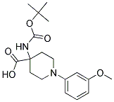 4-(TERT-BUTOXYCARBONYLAMINO)-1-(3-METHOXYPHENYL)PIPERIDINE-4-CARBOXYLIC ACID Struktur