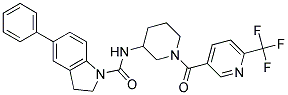 5-PHENYL-N-(1-([6-(TRIFLUOROMETHYL)PYRIDIN-3-YL]CARBONYL)PIPERIDIN-3-YL)INDOLINE-1-CARBOXAMIDE Struktur