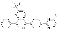 5-[4-(4-METHOXYPYRIMIDIN-2-YL)PIPERAZIN-1-YL]-8-PHENYL-2-(TRIFLUOROMETHYL)-1,6-NAPHTHYRIDINE Struktur