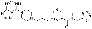 N-(2-FURYLMETHYL)-5-(3-[4-(1H-PURIN-6-YL)PIPERAZIN-1-YL]PROPYL)NICOTINAMIDE Struktur