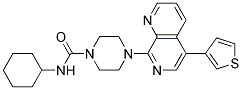 N-CYCLOHEXYL-4-[5-(3-THIENYL)-1,7-NAPHTHYRIDIN-8-YL]PIPERAZINE-1-CARBOXAMIDE Struktur