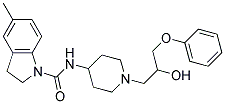 N-[1-(2-HYDROXY-3-PHENOXYPROPYL)PIPERIDIN-4-YL]-5-METHYLINDOLINE-1-CARBOXAMIDE Struktur