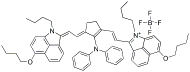 6-BUTOXY-2-[(E)-2-[3-[(E)-2-[6-BUTOXY-1-BUTYLBENZO[CD]INDOL-2(1H)-YLIDENE]ETHYLIDENE]-2-(DIPHENYLAMINO)-1-CYCLOPENTEN-1-YL]ETHENYL]-1-BUTYLBENZO[CD]INDOLIUM TETRAFLUOROBORATE Struktur