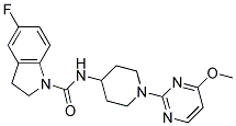 5-FLUORO-N-[1-(4-METHOXYPYRIMIDIN-2-YL)PIPERIDIN-4-YL]INDOLINE-1-CARBOXAMIDE Struktur