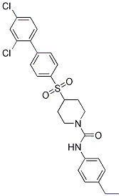 4-[(2',4'-DICHLOROBIPHENYL-4-YL)SULFONYL]-N-(4-ETHYLPHENYL)PIPERIDINE-1-CARBOXAMIDE Struktur