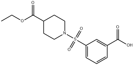 3-([4-(ETHOXYCARBONYL)PIPERIDINO]SULFONYL)BENZENECARBOXYLIC ACID Struktur