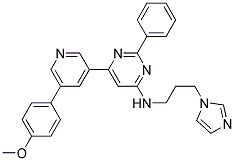 (3-IMIDAZOL-1-YL-PROPYL)-(6-[5-(4-METHOXY-PHENYL)-PYRIDIN-3-YL]-2-PHENYL-PYRIMIDIN-4-YL)-AMINE Struktur