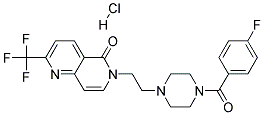 6-(2-[4-(4-FLUOROBENZOYL)PIPERAZIN-1-YL]ETHYL)-2-(TRIFLUOROMETHYL)-1,6-NAPHTHYRIDIN-5(6H)-ONE HYDROCHLORIDE Struktur