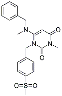 6-(BENZYL-METHYL-AMINO)-1-(4-METHANESULFONYL-BENZYL)-3-METHYL-1H-PYRIMIDINE-2,4-DIONE Struktur