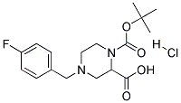 4-(4-FLUORO-BENZYL)-PIPERAZINE-1,2-DICARBOXYLIC ACID 1-TERT-BUTYL ESTER HYDROCHLORIDE Struktur