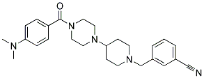 3-[(4-(4-[4-(DIMETHYLAMINO)BENZOYL]PIPERAZIN-1-YL)PIPERIDIN-1-YL)METHYL]BENZONITRILE Struktur