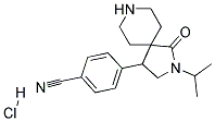 4-(2-ISOPROPYL-1-OXO-2,8-DIAZASPIRO[4.5]DECAN-4-YL)BENZONITRILE HYDROCHLORIDE Struktur