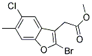 METHYL (2-BROMO-5-CHLORO-6-METHYL-1-BENZOFURAN-3-YL)ACETATE Struktur