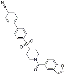 4'-([1-(1-BENZOFURAN-5-YLCARBONYL)PIPERIDIN-4-YL]SULFONYL)BIPHENYL-4-CARBONITRILE Struktur