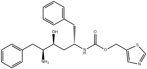 2S,3S,5S-2-AMINO-5-[N-[[(5-THIOZOLYL)METHOXY]CARBONYL]AMINO]-1,6-DIPHENYL-3-HYDROXYHEXANE Struktur