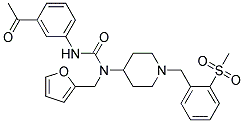 N'-(3-ACETYLPHENYL)-N-(2-FURYLMETHYL)-N-(1-[2-(METHYLSULFONYL)BENZYL]PIPERIDIN-4-YL)UREA Struktur