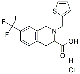 2-THIOPHEN-2-YLMETHYL-7-TRIFLUOROMETHYL-1,2,3,4-TETRAHYDRO-ISOQUINOLINE-3-CARBOXYLIC ACID HYDROCHLORIDE Struktur