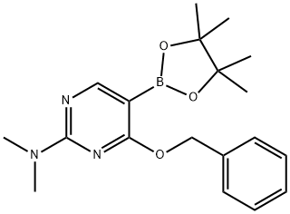 4-BENZYLOXY-2-DIMETHYLAMINO-PYRIMIDINE-5-BORONIC ACID PINACOL ESTER Struktur