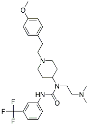 N-[2-(DIMETHYLAMINO)ETHYL]-N-(1-[2-(4-METHOXYPHENYL)ETHYL]PIPERIDIN-4-YL)-N'-[3-(TRIFLUOROMETHYL)PHENYL]UREA Struktur