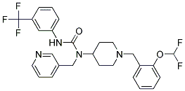 N-(1-[2-(DIFLUOROMETHOXY)BENZYL]PIPERIDIN-4-YL)-N-(PYRIDIN-3-YLMETHYL)-N'-[3-(TRIFLUOROMETHYL)PHENYL]UREA Struktur