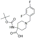 4-(TERT-BUTOXYCARBONYLAMINO)-1-(2,4-DIFLUOROBENZYL)PIPERIDINE-4-CARBOXYLIC ACID Struktur