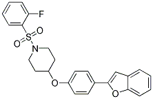 4-[4-(1-BENZOFURAN-2-YL)PHENOXY]-1-[(2-FLUOROPHENYL)SULFONYL]PIPERIDINE Struktur