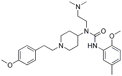 N-[2-(DIMETHYLAMINO)ETHYL]-N'-(2-METHOXY-5-METHYLPHENYL)-N-(1-[2-(4-METHOXYPHENYL)ETHYL]PIPERIDIN-4-YL)UREA Struktur