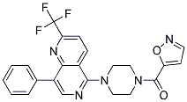 5-[4-(ISOXAZOL-5-YLCARBONYL)PIPERAZIN-1-YL]-8-PHENYL-2-(TRIFLUOROMETHYL)-1,6-NAPHTHYRIDINE Struktur