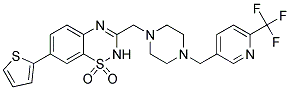 7-(2-THIENYL)-3-[(4-([6-(TRIFLUOROMETHYL)PYRIDIN-3-YL]METHYL)PIPERAZIN-1-YL)METHYL]-2H-1,2,4-BENZOTHIADIAZINE 1,1-DIOXIDE Struktur