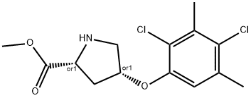 METHYL (2S,4S)-4-(2,4-DICHLORO-3,5-DIMETHYL-PHENOXY)-2-PYRROLIDINECARBOXYLATE Struktur