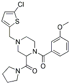 4-[(5-CHLORO-2-THIENYL)METHYL]-1-(3-METHOXYBENZOYL)-2-(PYRROLIDIN-1-YLCARBONYL)PIPERAZINE Struktur