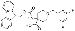 4-(((9H-FLUOREN-9-YL)METHOXY)CARBONYLAMINO)-1-(3,5-DIFLUOROBENZYL)PIPERIDINE-4-CARBOXYLIC ACID Struktur