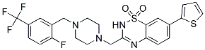 3-((4-[2-FLUORO-5-(TRIFLUOROMETHYL)BENZYL]PIPERAZIN-1-YL)METHYL)-7-(2-THIENYL)-2H-1,2,4-BENZOTHIADIAZINE 1,1-DIOXIDE Struktur