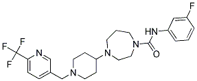 N-(3-FLUOROPHENYL)-4-(1-([6-(TRIFLUOROMETHYL)PYRIDIN-3-YL]METHYL)PIPERIDIN-4-YL)-1,4-DIAZEPANE-1-CARBOXAMIDE Struktur