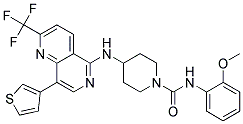 N-(2-METHOXYPHENYL)-4-([8-(3-THIENYL)-2-(TRIFLUOROMETHYL)-1,6-NAPHTHYRIDIN-5-YL]AMINO)PIPERIDINE-1-CARBOXAMIDE Struktur