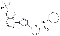 N-CYCLOHEPTYL-6-(1-[2-(TRIFLUOROMETHYL)-1,6-NAPHTHYRIDIN-5-YL]-1H-PYRAZOL-4-YL)PYRIDINE-2-CARBOXAMIDE Struktur